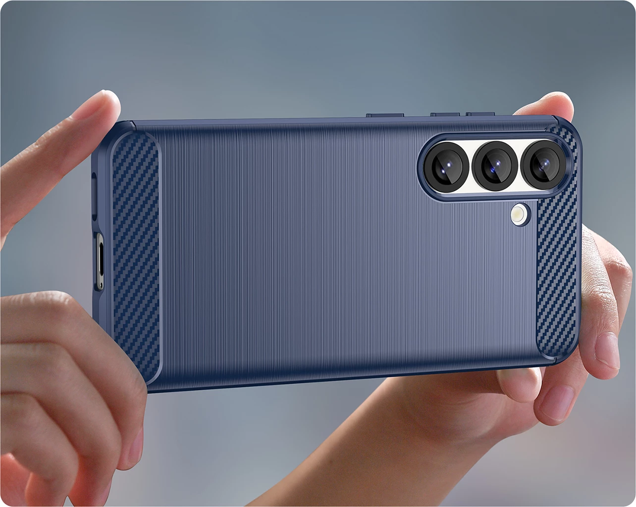 Mbështjellës Hurtel Carbon Case për Samsung Galaxy S25, Blu