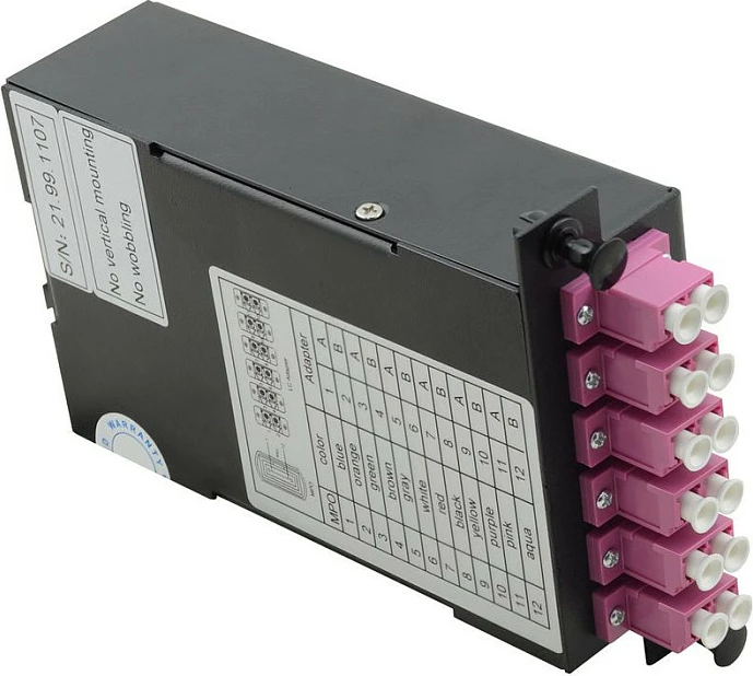 Modul fibra optike VALUE 21.99.1107, MPO (mashkull) në 12x LC (femër), i zi