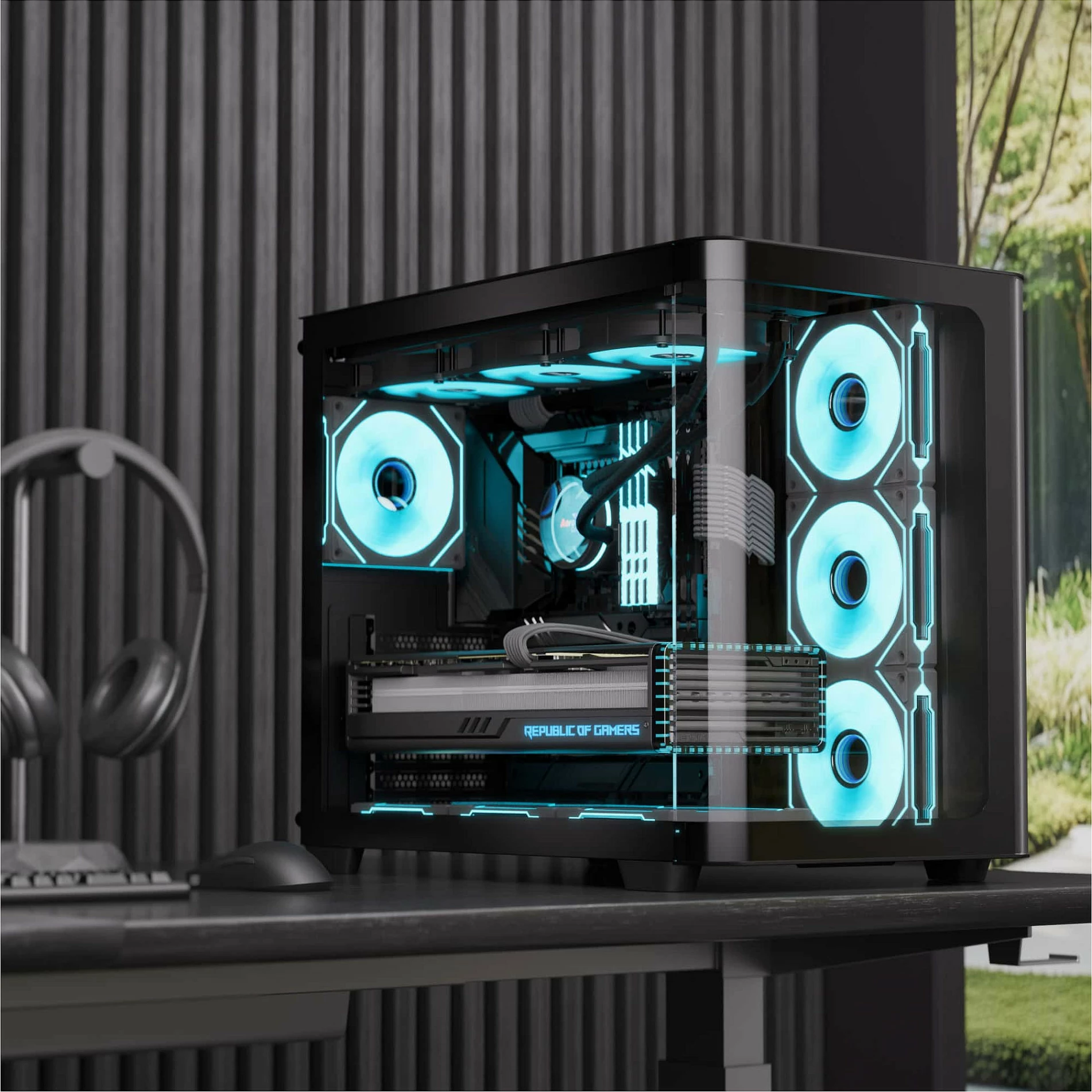 Kasë Aerocool P500C-G-BK-v1 Midi Tower, Tempered Glass, RGB, e zezë