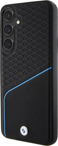 Mbështjellës BMW Signature Leather Textured & Line MagSafe për Samsung Galaxy S24, i zi