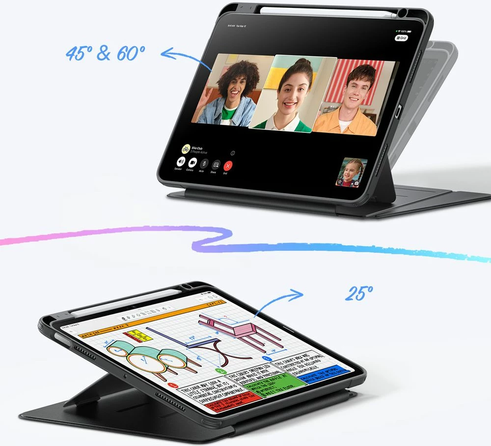 Mbështjellës ESR Flip Hybrid për iPad 10.9" (2020-2022) / 11" (2024-2025), i zi