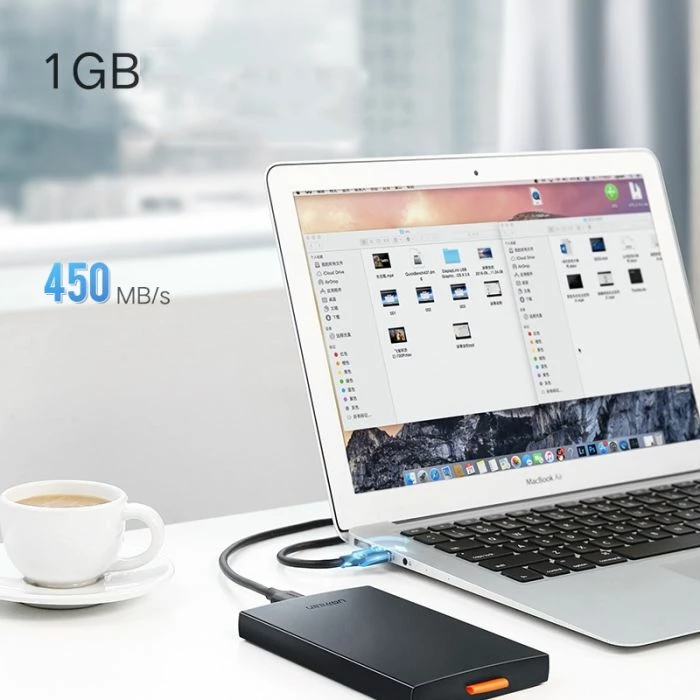 Kasë për HDD/SSD 2.5\" SATA UGREEN 60353 USB 3.0 me UASP, e zezë, në kuti