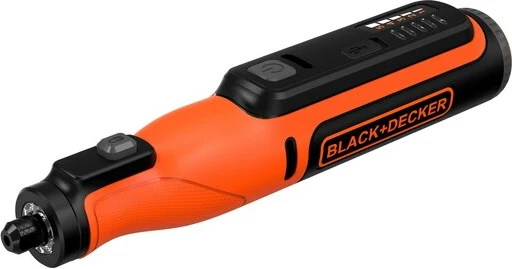Vegël rrotulluese pa kabllo Black&Decker BCRT8I 7.2V, Li-Ion, USB, 5 shpejtësi, 36 aksesorë, zi/portokalli