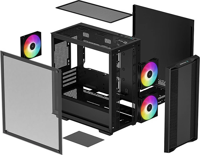 Kasë Deepcool CC360 ARGB, Mini Tower, xham i temperuar, e zezë