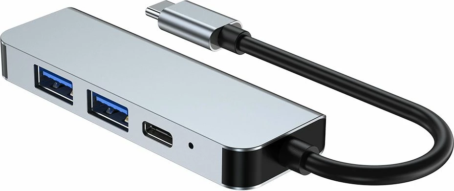 HUB Tech-Protect V2 4in1, USB-C në USB-A 3.0, USB-A 2.0, USB-C, HDMI, Gri