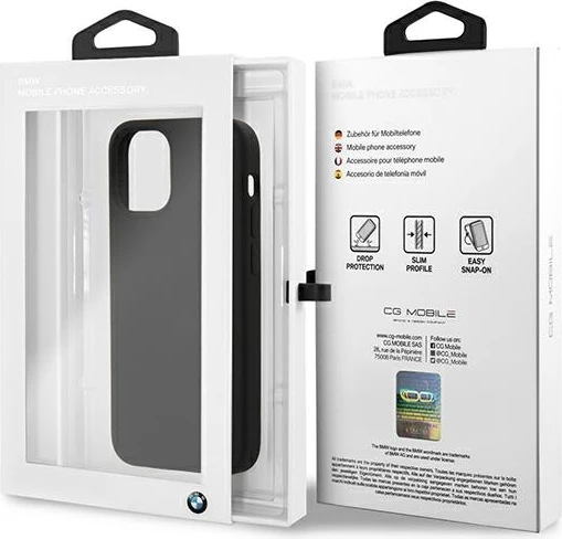 Mbështjellës BMW Silicone Signature për iPhone 12 mini, 5.4", i zi