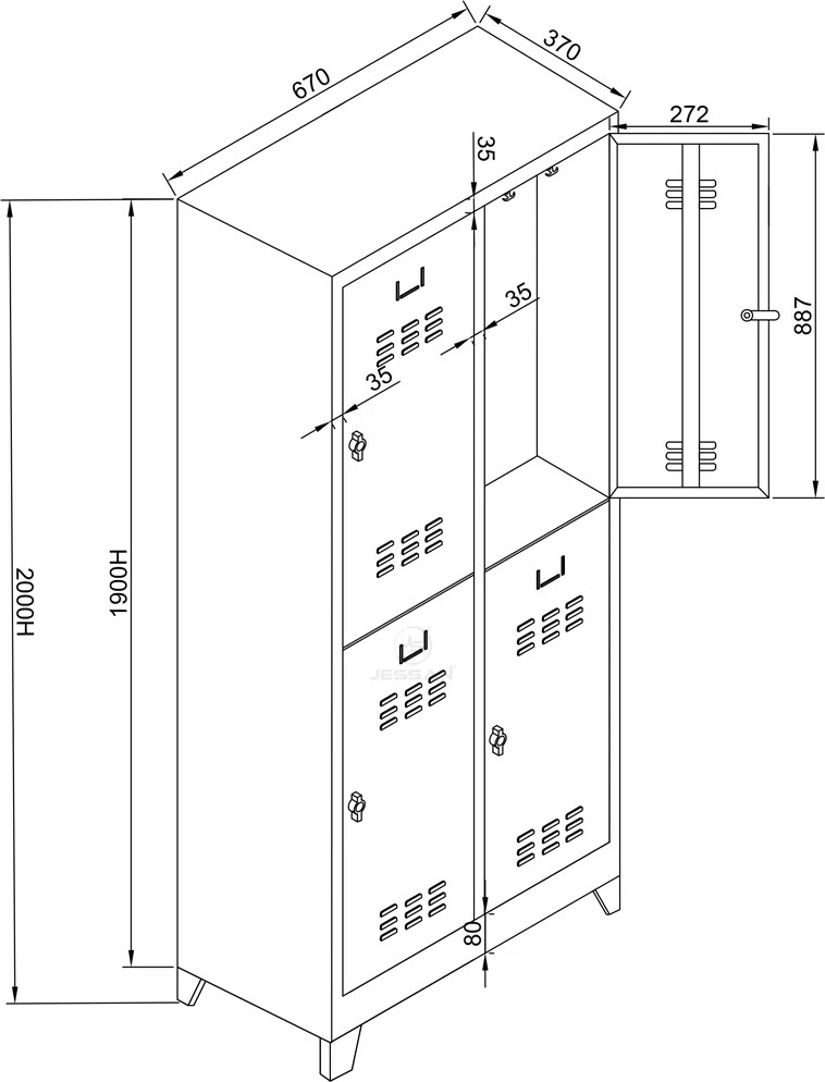 Dollap metalik për depozitimin e sendeve, ngjyrë gri e zezë, Skye Decor, Js1026Sı