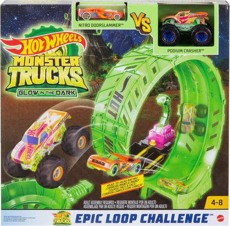 Hot Wheels Monster Trucks - Glow-In-The Dark Epic Loop Challenge Playset
