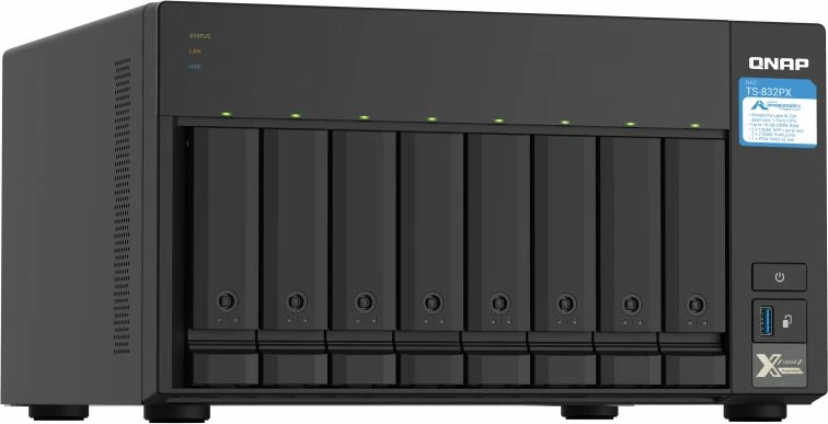 Server NAS Qnap TS-832PX-4G, 4GB RAM, 8-bay, i zi