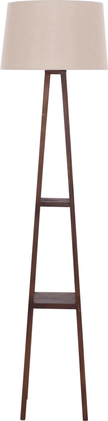 Llambë dyshemeje me këmbë druri, ngjyrë arre, kapak bezhë, 26x26x156 cm, FH7695.01