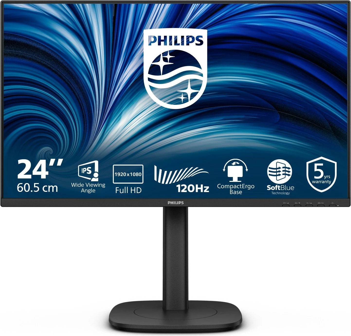 Monitor Philips 24 IPS 120Hz Full HD, USB HUB, altoparlantë, i zi