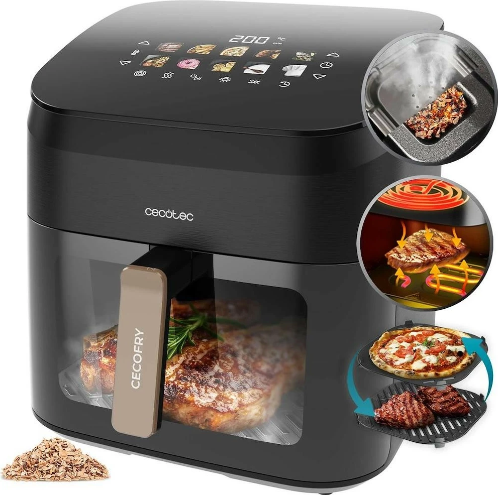 Fryer pa yndyrë Cecotec Cecofry&Grill Smokin' 8500, 8.5L, 2200W, e zezë