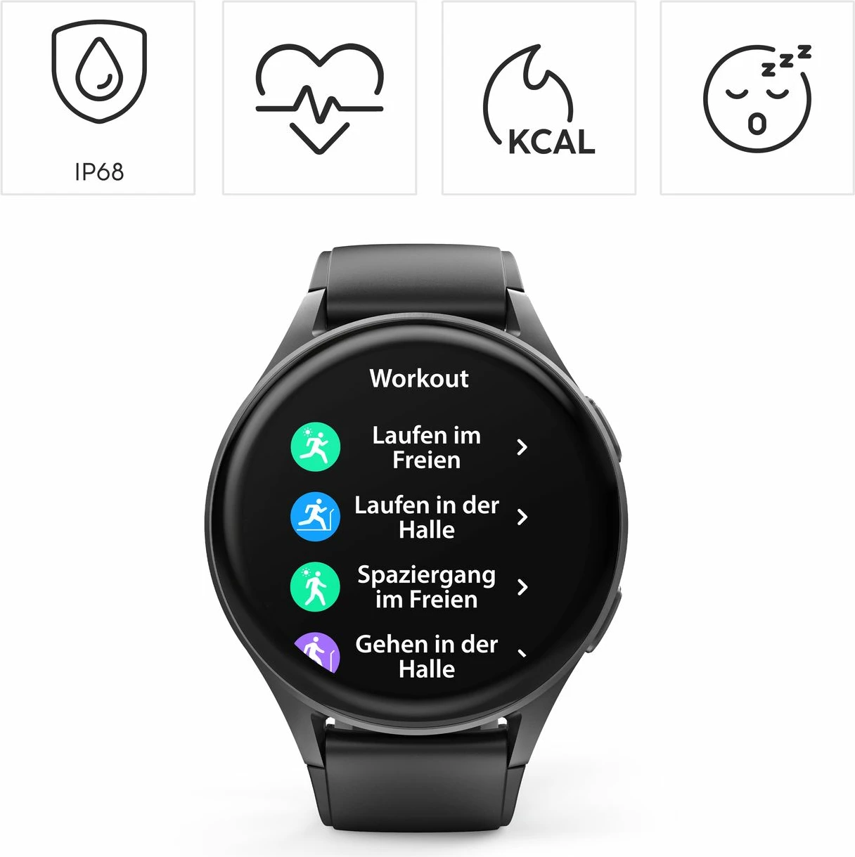 Smartwatch Hama 8900 GPS AMOLED 1.43", rrip silikoni, e zezë