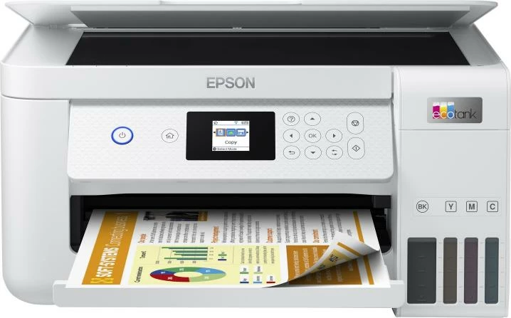 Printer multifunksional Epson EcoTank ET-2856 (C11CJ63406), Inkjet, Wi‑Fi/Wi‑Fi Direct, duplex, LCD 3.7 cm, Bardhë