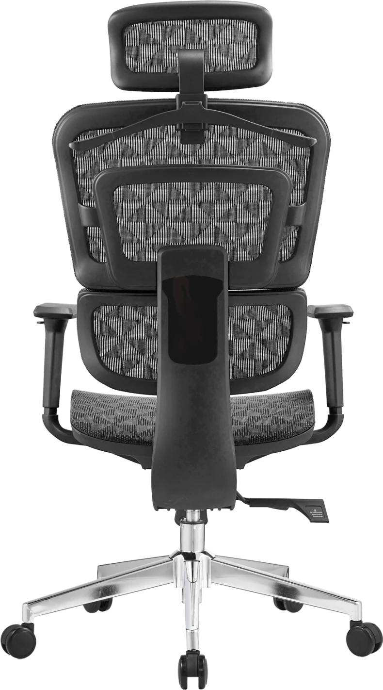 Karrige zyre ekzekutive MODEN, rrjetë e zezë, bazë kromi, 68x69x126cm