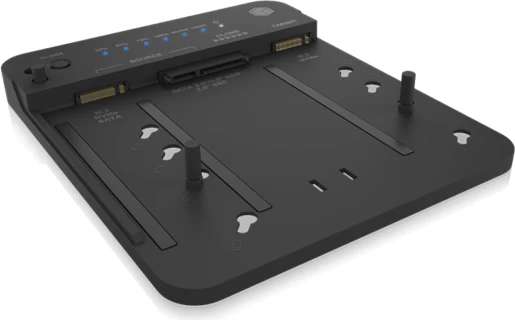 stacion dokimi dhe klonimi disqesh ICYBOX IB-2913MCL-C31, USB 3.2 Gen 2 10 Gbit/s, për M.2 NVMe/SATA dhe 2.5"/3.5" SATA, e zezë