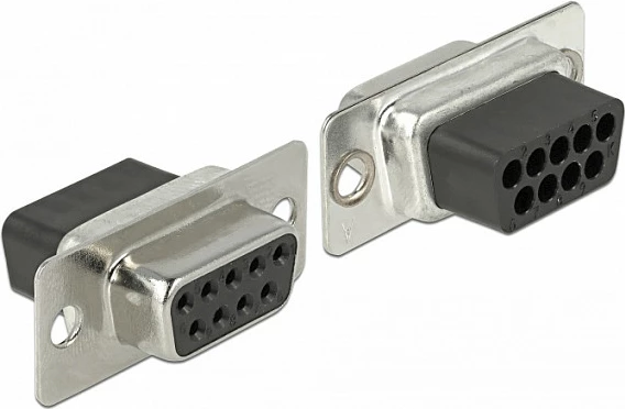 Adapter serial DeLOCK 66164, Sub-D 9-pin (DB9) në RJ-45, zi/gri