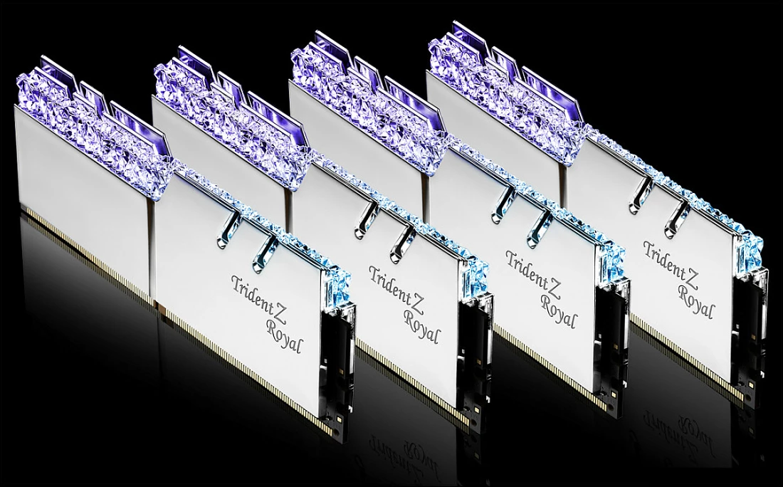 RAM Memorje G.Skill Trident Z Royal F4-3200C16Q-64GTRS, 64GB (4x16GB) DDR4 3200MHz, RGB, argjend