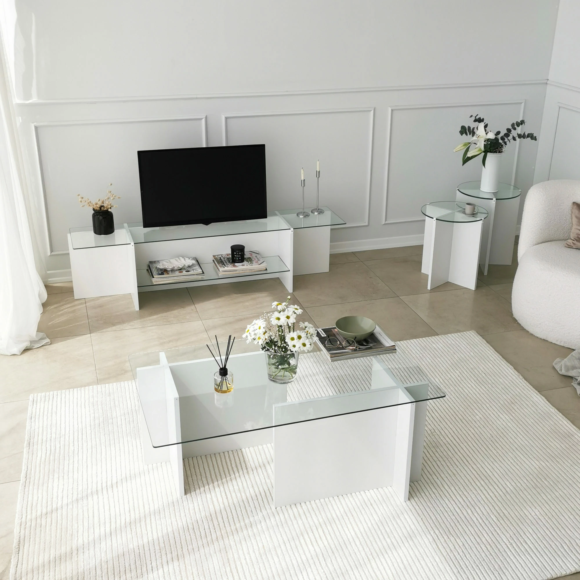 Komodë TV Hanah Home, Escape, e bardhë