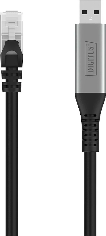 Kabllo USB 3.2 në RJ45 Digitus Cat6a, 10m, e zezë