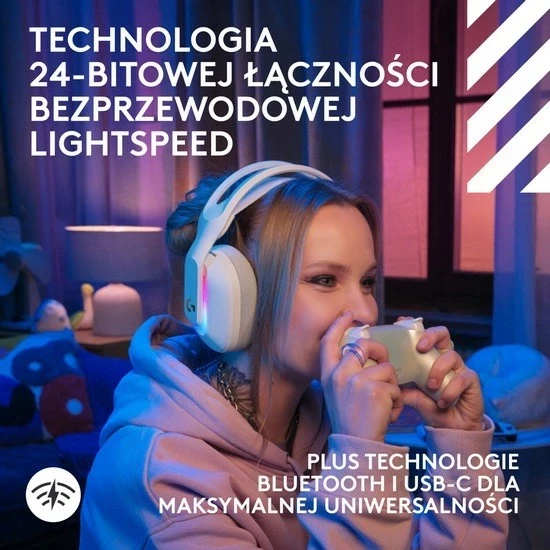 Kufje Logitech A20 X, wireless, Bluetooth, USB-C, të bardha