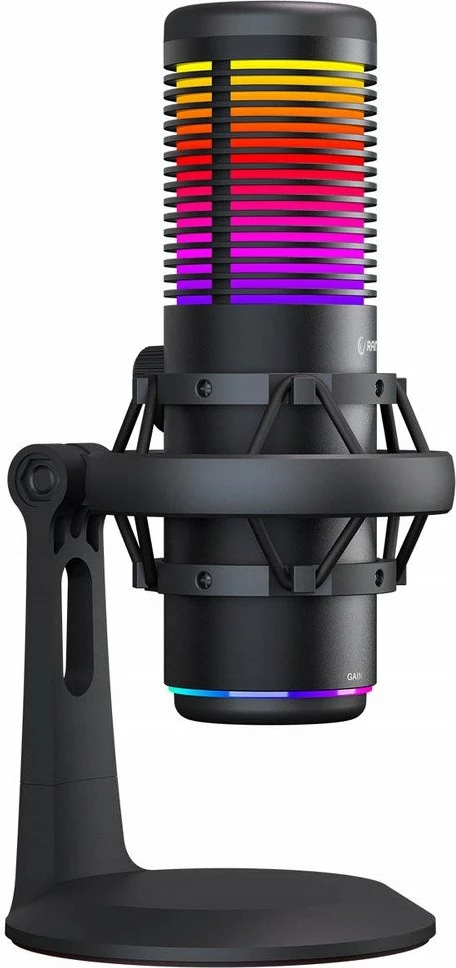 Mikrofon Rampage Bemol RGB USB-C/3.5mm, me tripod & shock mount, i zi