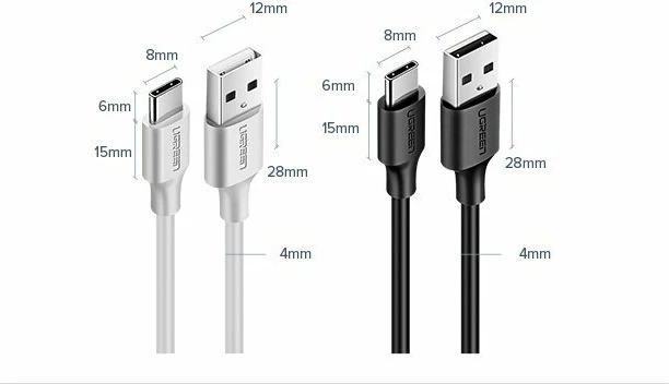 Kabllo Ugreen US287 60826, USB-A në USB-C, 3A, 3m, e zezë