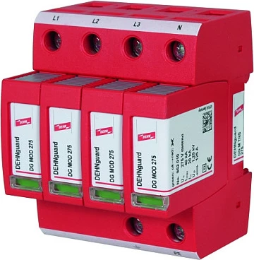 Mbrojtës mbitensioni Dehn DEHNguard DG M TNS 275, 230-400V, i kuq