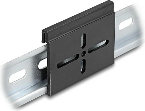 Klips montimi DeLOCK për shinë DIN 60 x 47.8 mm, alumin, i zi
