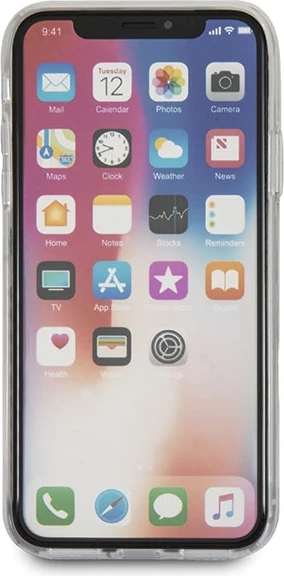 Mbështjellës Guess Flower Desire për iPhone X/XS, Transparent, me trëndafila të kuq