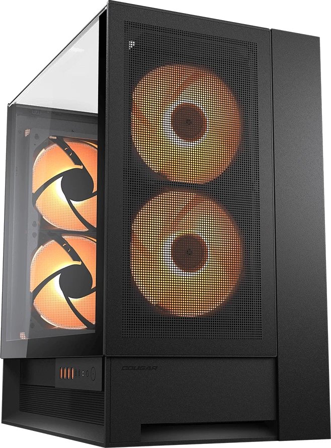 Kasë COUGAR OmnyX Mid Tower, ATX/Micro ATX/Mini-ITX, 4x160mm RGB, e zezë