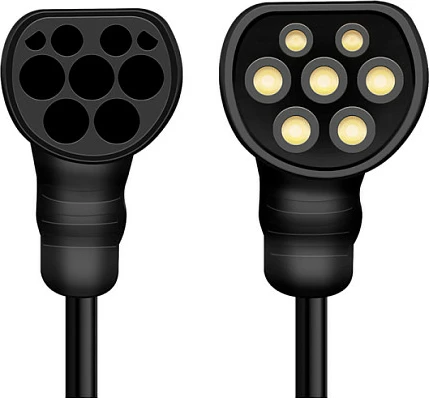 Kabllo karikimi për veturë elektrike LogiLink Type 2 Spiral, 11kW 3P 20A, 5m, e zezë