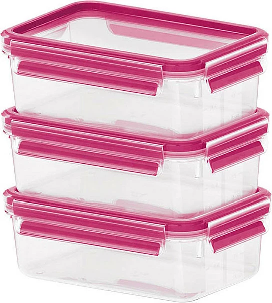 Set enësh plastike Emsa 515582 Clip & Close, transparent, kapak rozë