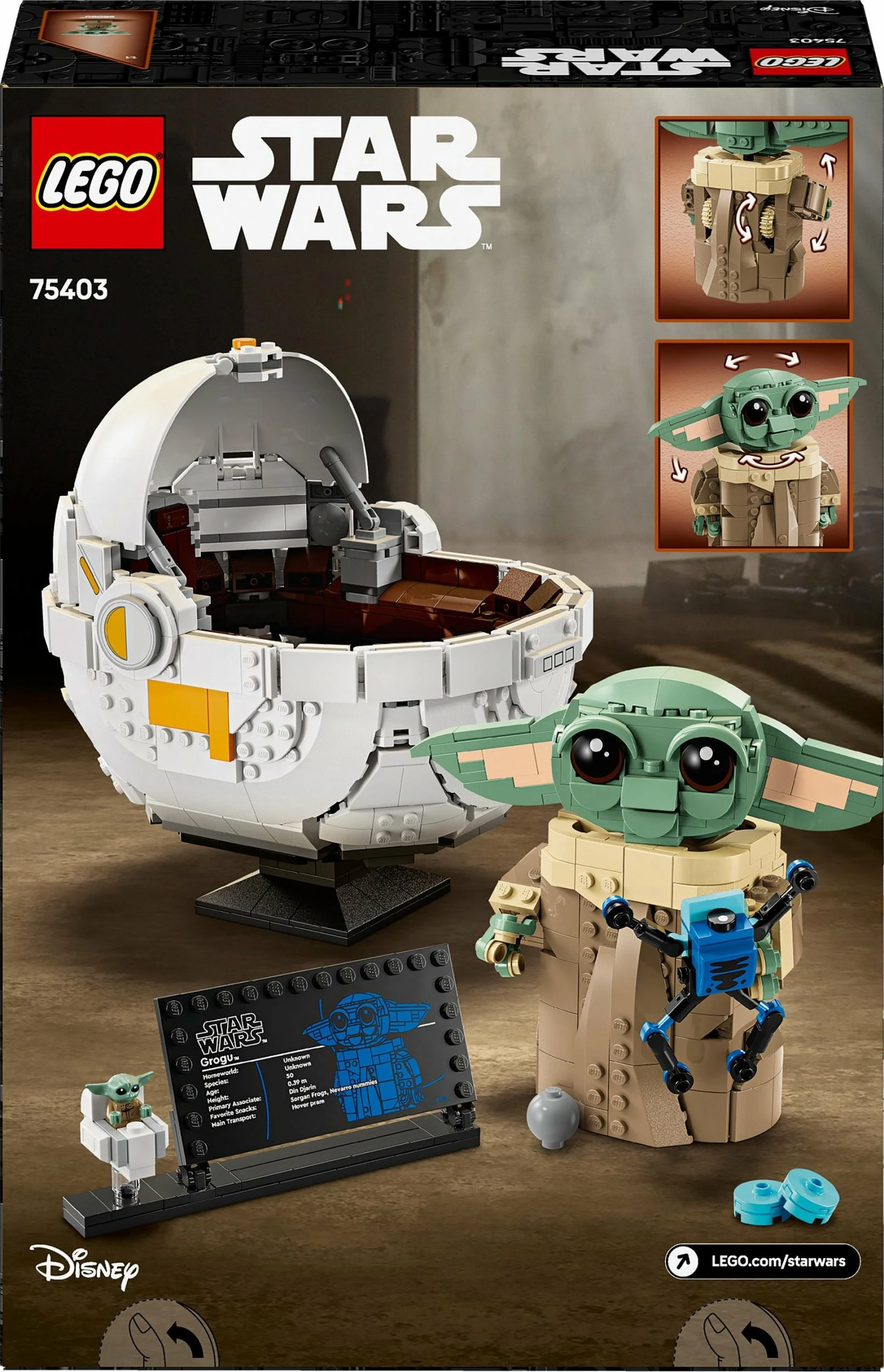 Set LEGO Star Wars Grogu™ in a Stroller 75403, 1048 copë, për 10+ vjet