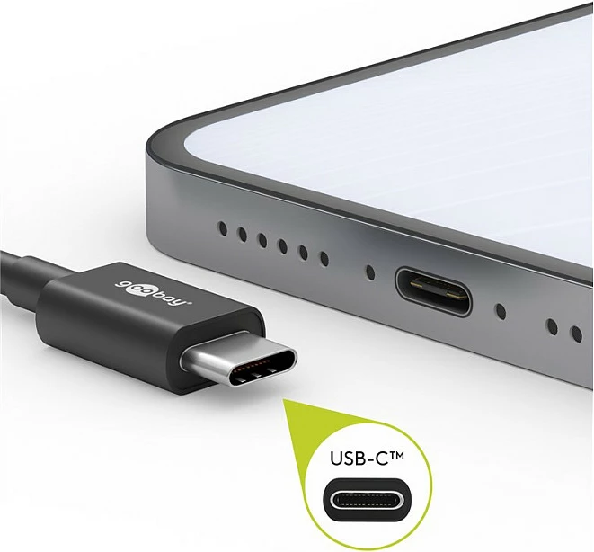 Kabëll USB-C Goobay 51243, 2 m, i zi