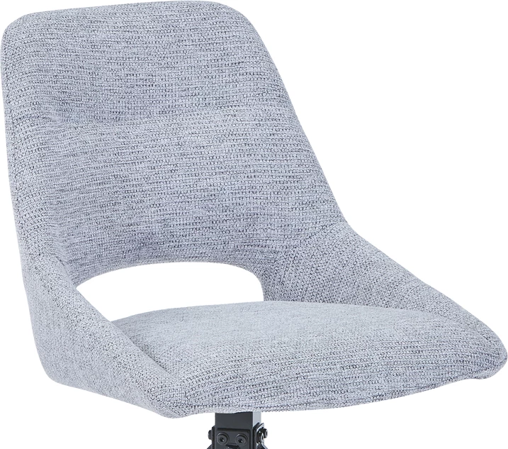 Karrige rrotulluese Luciano I, ngjyrë gri, këmbë metalike të zeza, 52.5x54x85cm