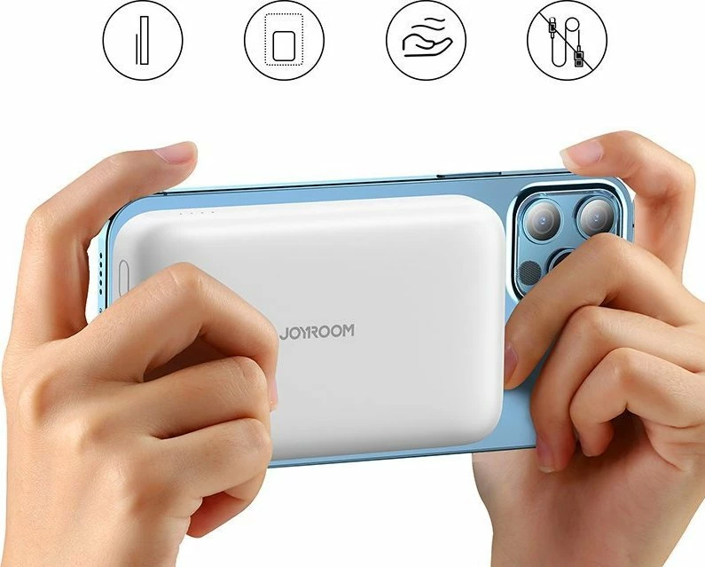 Powerbank Joyroom JR-W020 10000mAh 20W MagSafe, i bardhë, me kabllo USB-C 40cm