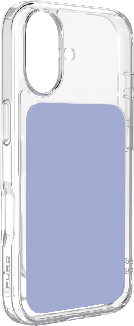Mbështjellës Puro Plate Mag për iPhone 17, MagSafe, PU, transparent/vjollcë