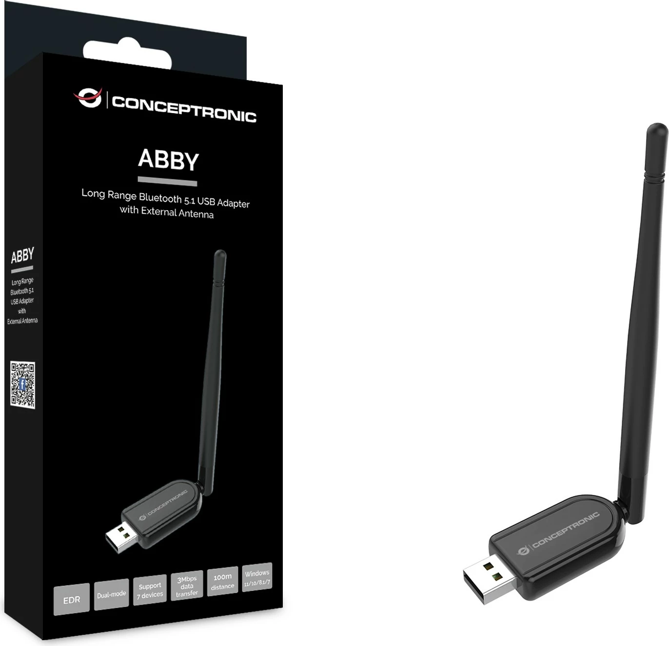 Adapter Bluetooth Conceptronic NanoUSB 100m, Bluetooth 5.1, i zi