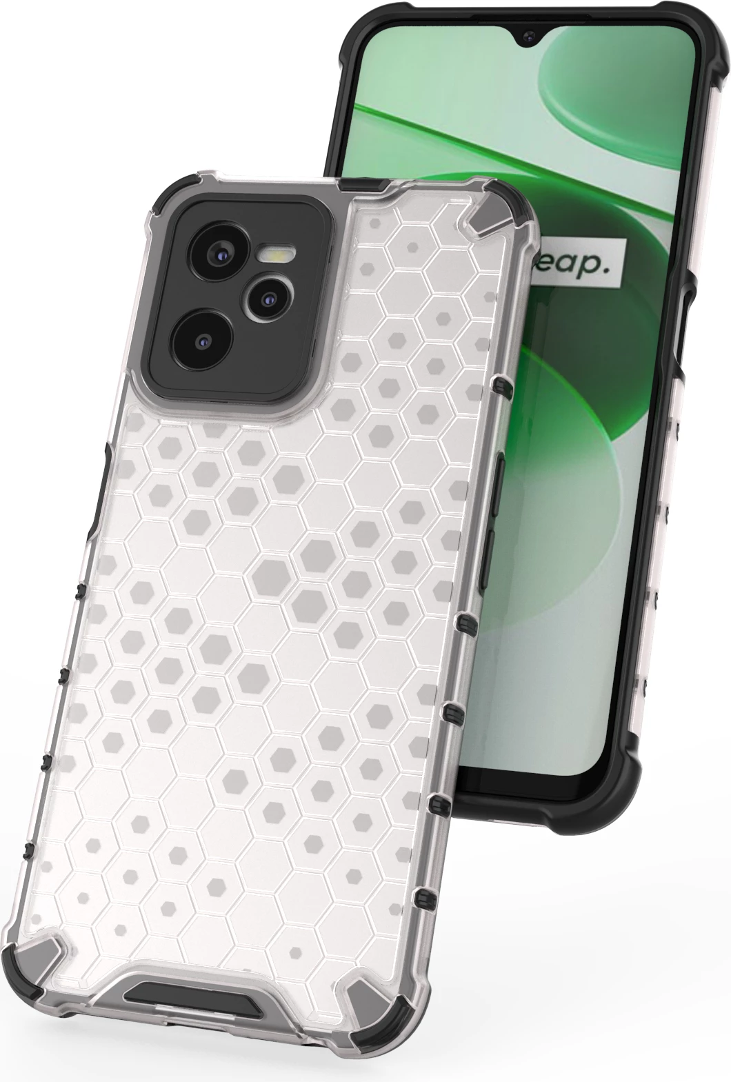 Mbështjellës Hurtel Honeycomb për Realme C35, Transparent