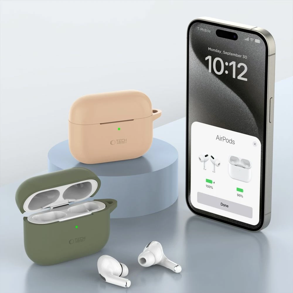 Mbështjellës Tech-Protect Silicone Hook për AirPods Pro / Pro 2, Portokalli