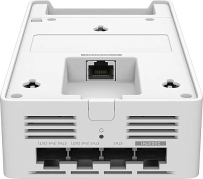 Access point TP-Link Omada EAP775-Wall, Wi‑Fi 6E tri-band 9300 Mbit/s, 5x RJ45 2.5GbE/1GbE, PoE, i bardhë