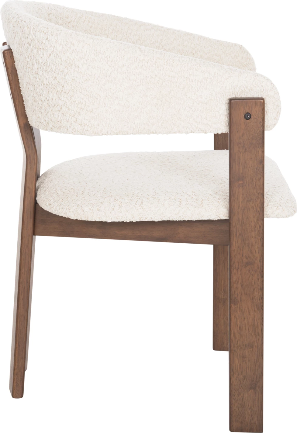 Karrige për ngrënie ZARRA FH9970.03, dru gome, ngjyrë arre, pëlhurë boucle ecru, 55,5x59x81,5H cm, set prej 2 copash