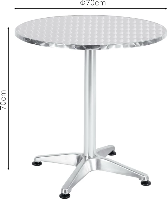 Tavolinë Lazo krom alumini D70x70cm