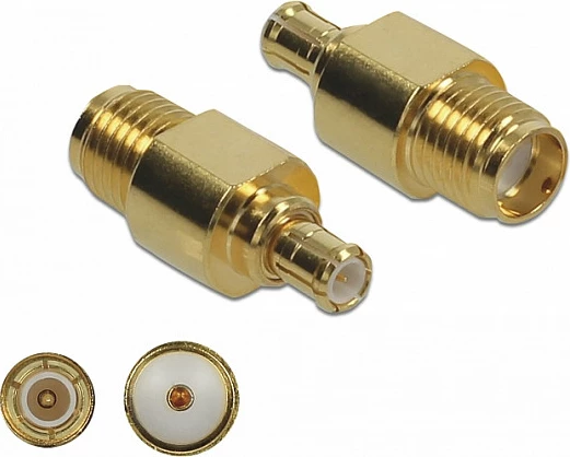 Adapter RF DeLOCK 89959, SMA në MCX, 50 Ω, gold