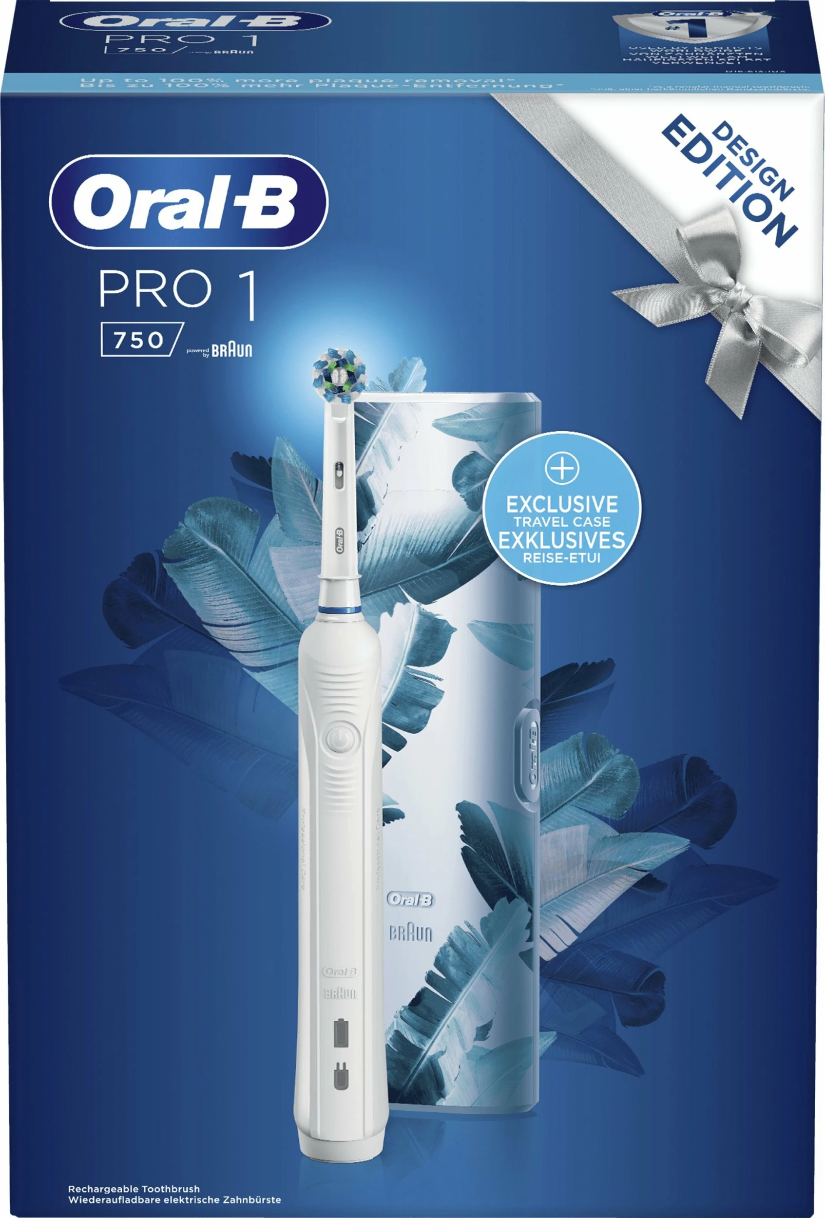 Furçë dhëmbësh elektrike Oral-B Pro 1 750 CrossAction, white, set me 1 kokë + kuti udhëtimi