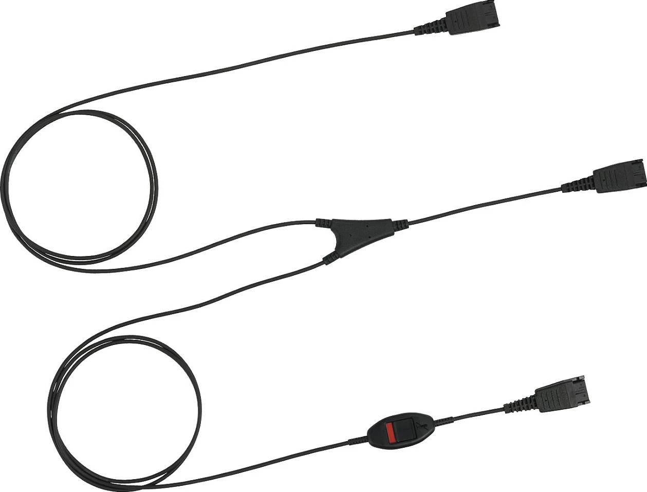Kabllo supervisori Jabra, QD në 2x QD, me buton Mute, e zezë