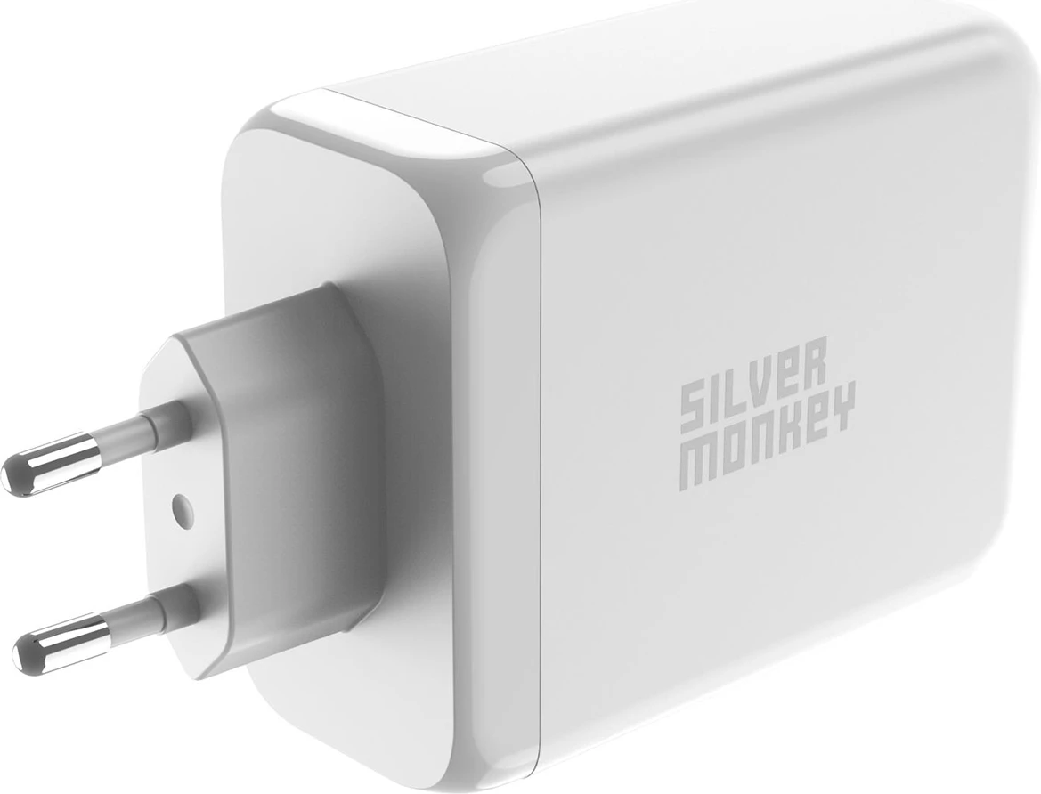 Karikues muri Silver Monkey SMA154, 200W, 3x USB-C PD, 1x USB-A QC 3.0, i bardhë