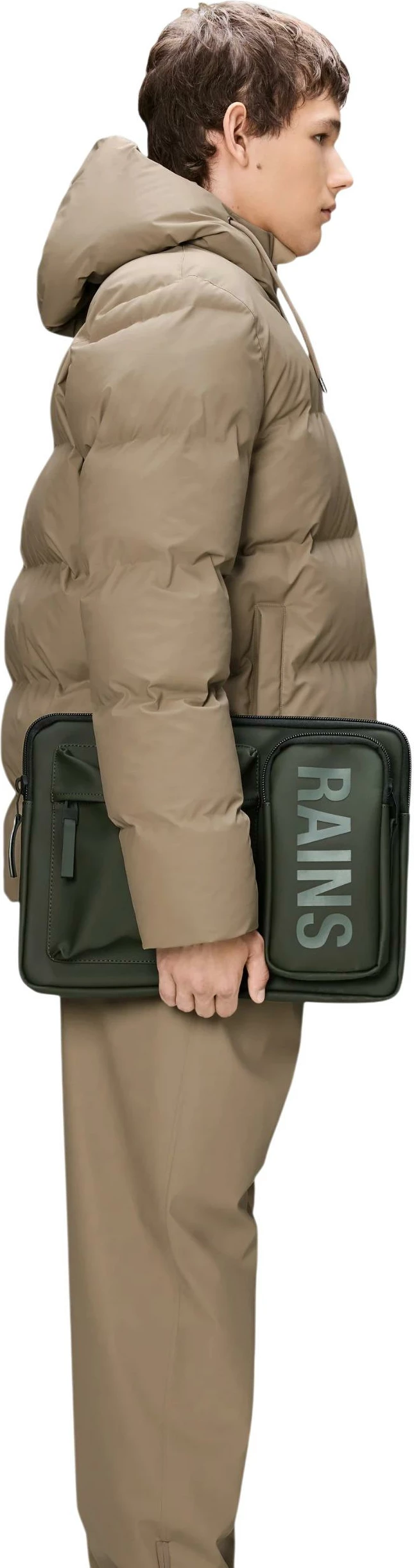 Çantë laptopi për meshkuj Rains Texe Laptop Case 15/16 W1, jeshile ulliri