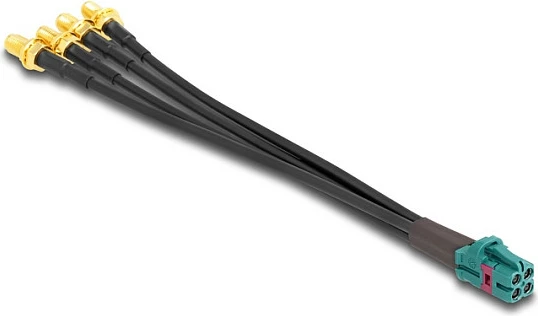 Kabllo DeLOCK Mini FAKRA Z (quad) në 4x SMA A-Type Premium, 0.2 m, 20 GHz, 50 Ω, e zezë
